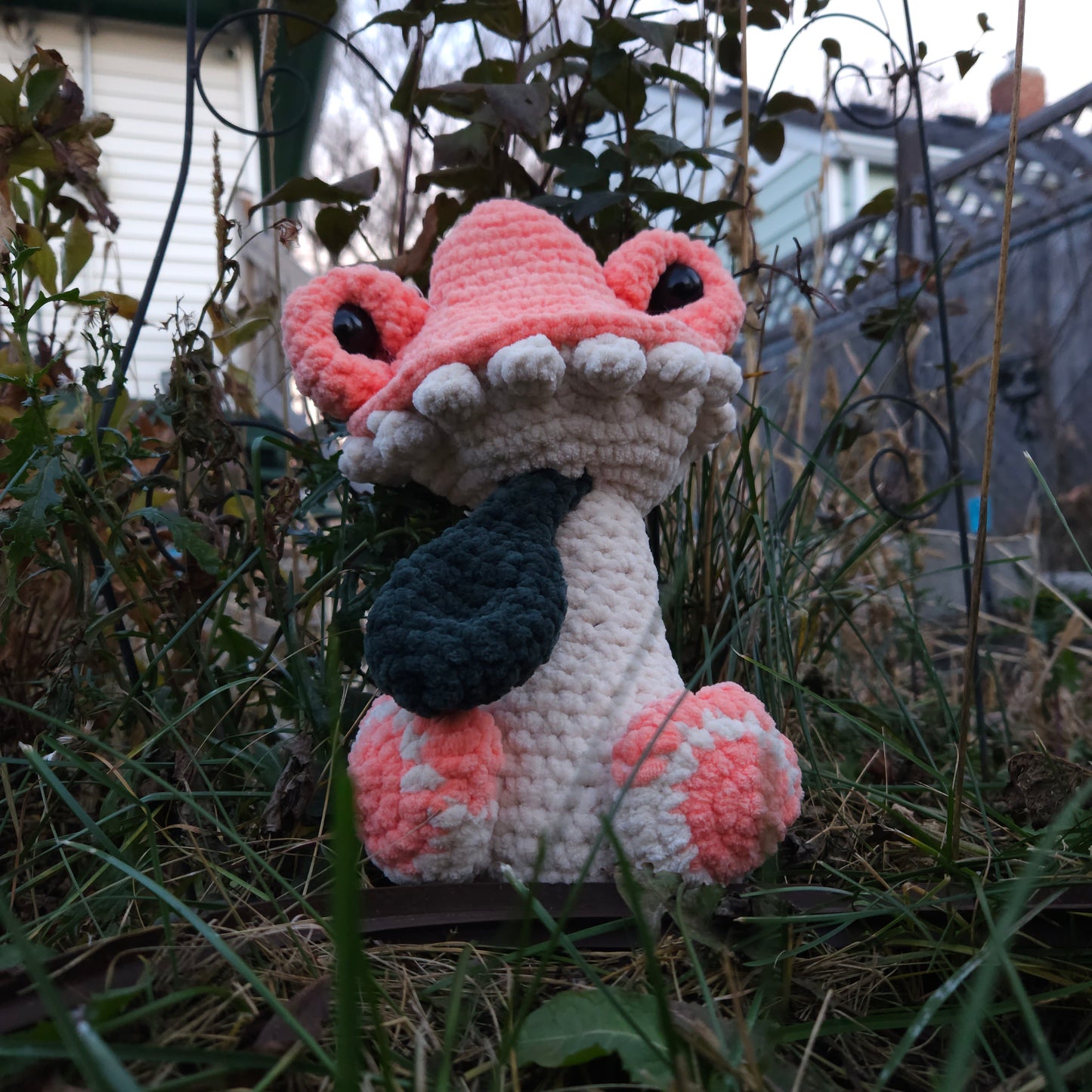 Gus The Silly Mushroom (medium) - orange and white